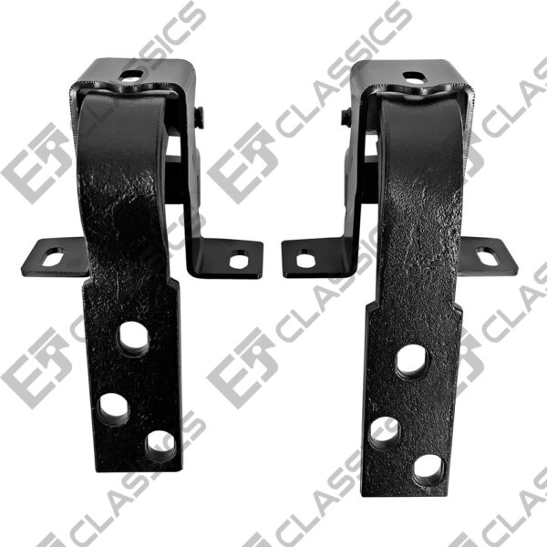 SC-052R - front view of a pair of black metal door hinges