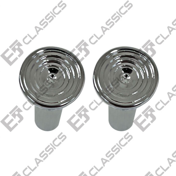 DOOR LOCK KNOB CHROME PAIR, top view